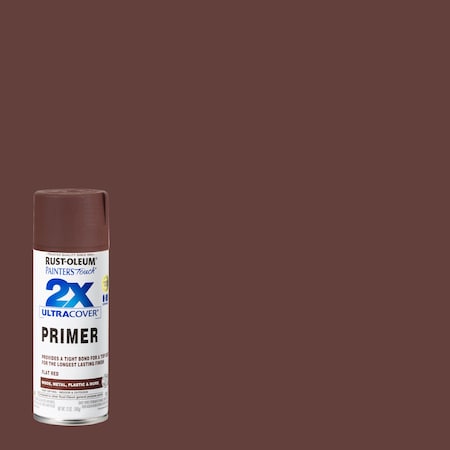 Rust-Oleum Spray Primer, Red Primer, Solvent, 12 oz 334018